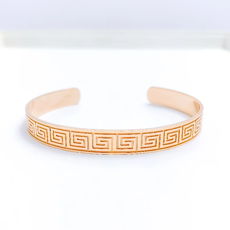 custom silver bangles -Trendy Rose 22k Gold Cuff