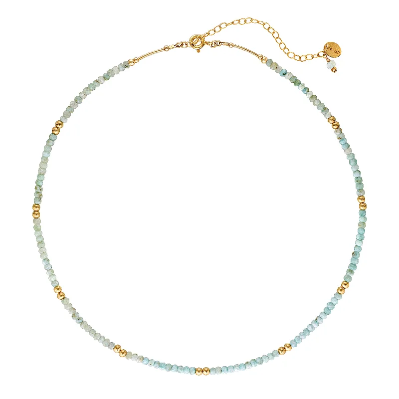 vintage gold necklaces for women -Dominica Choker Necklace ~ Larimar