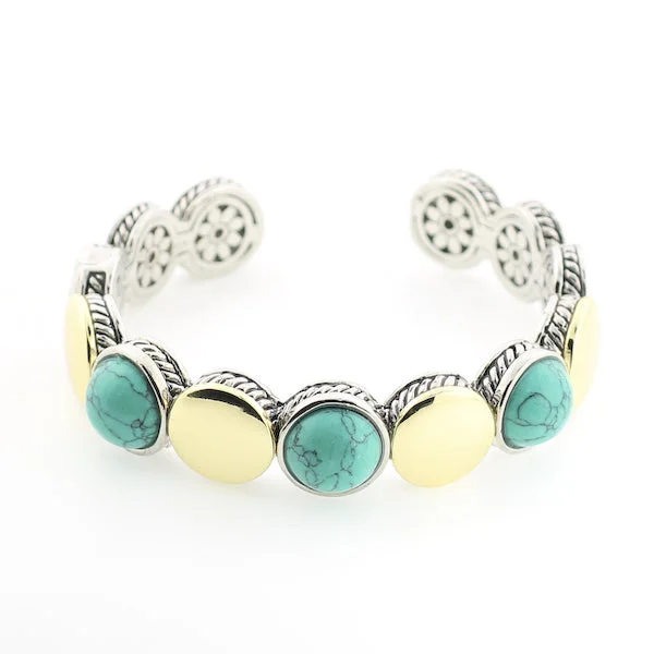 beautiful gemstone bangles -Bold Turquoise Cuff