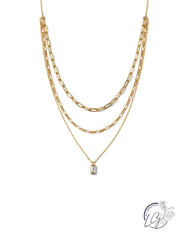 diamond pendant necklaces for women -Multi Layer Necklace with Tiny CZ Pendant