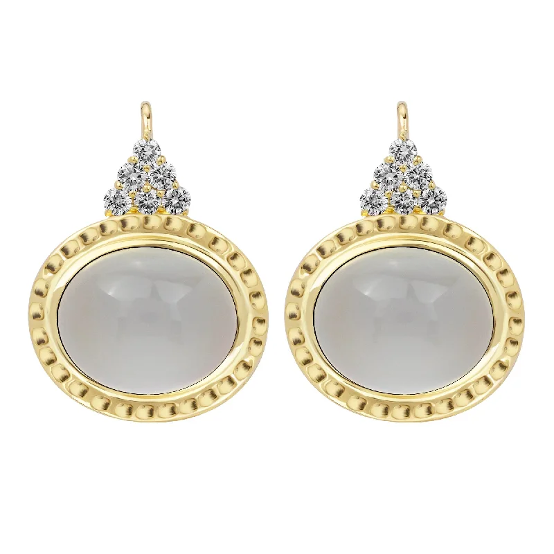 antique earrings for women -Earrings - Moonstone And Diamond