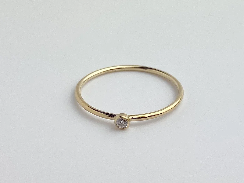 vintage engagement rings -14k Gold Filled White CZ Stacking Ring