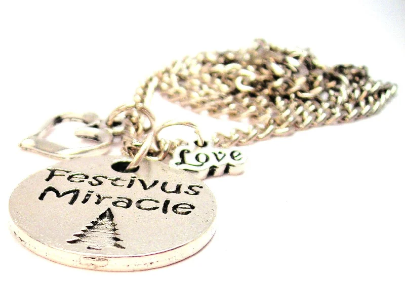 crystal pendant necklaces for women -Festivus Miracle Little Love Necklace