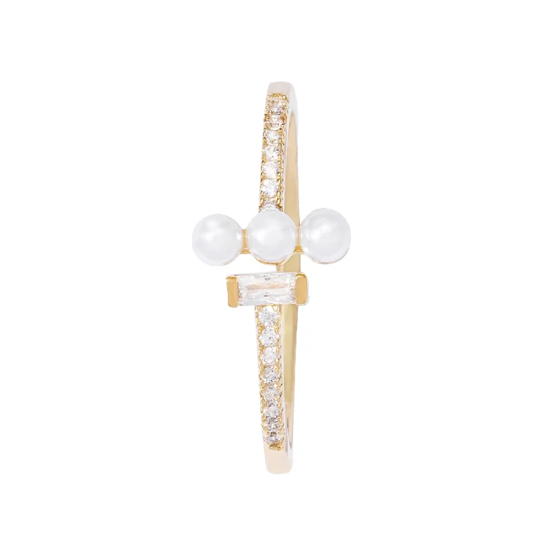 wedding sets with rings -Shimmering Pearl Ring