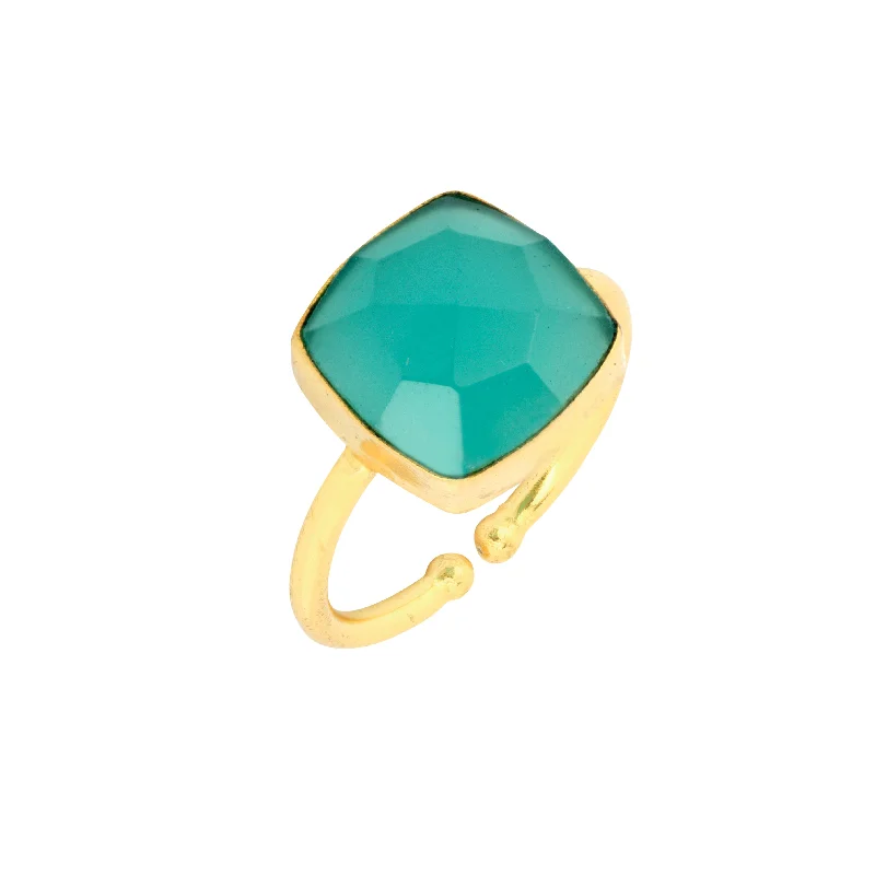 vintage diamond rings -Darcy Ring Aqua Chalcedony