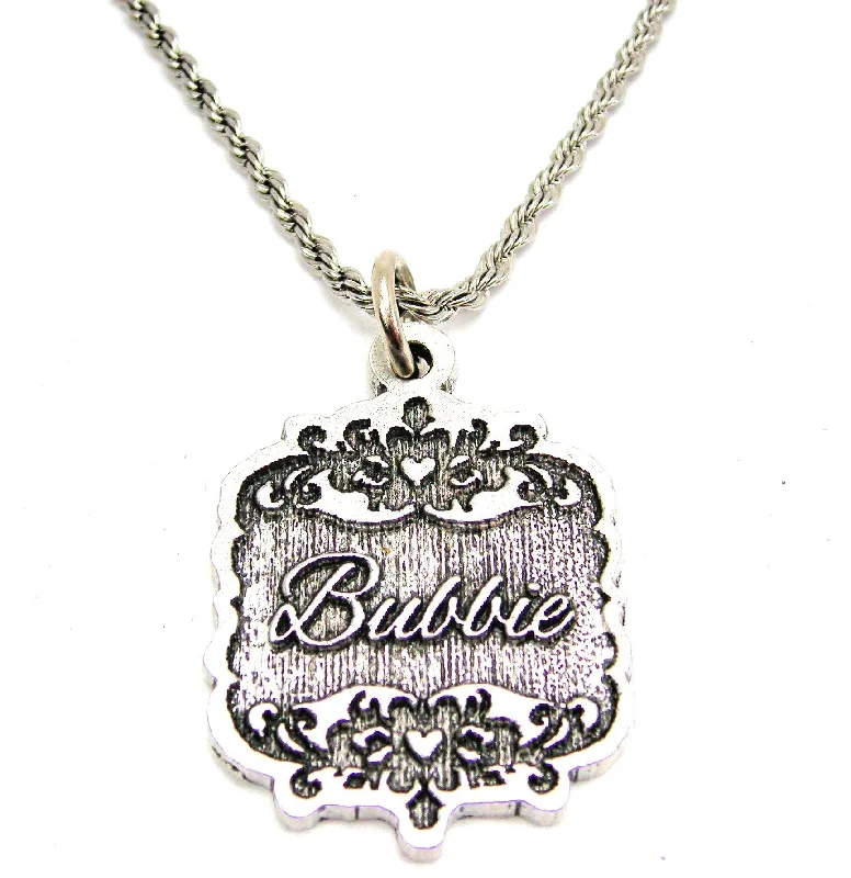 gemstone layered necklaces -Bubbie Victorian Scroll Single Charm Necklace