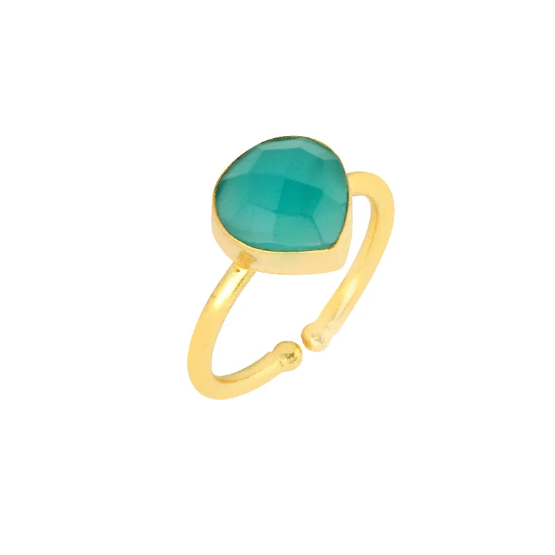 vintage wedding rings for women -Lily Ring Aqua Chalcedony