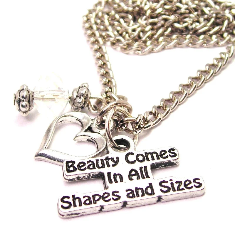 elegant pearl necklaces for women -Beauty Comes In All Shapes And Sizes Necklace with Small Heart