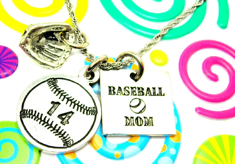 choker necklaces for women -Baseball Mom Necklace With Custom Jersey Number