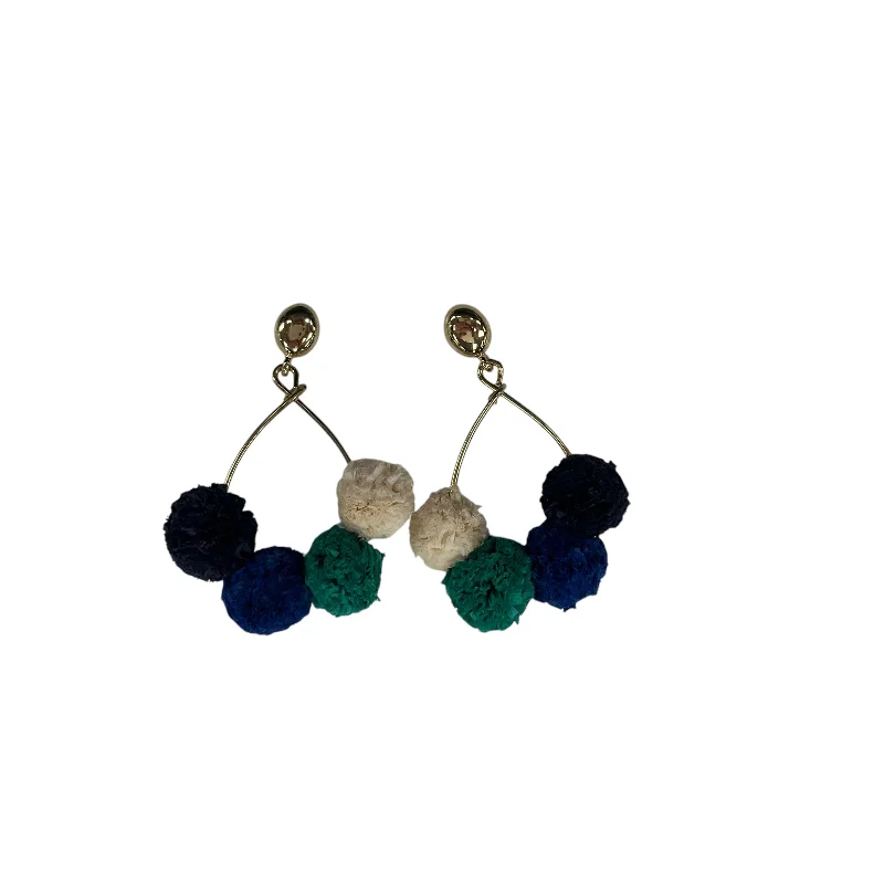 elegant gold earrings for women -Earrings Dangle/Drop By Cmf In Blue & Gold