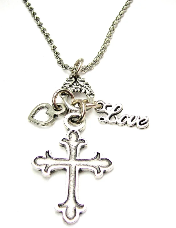 men's style necklaces for women -Love Cross Catalog Necklace