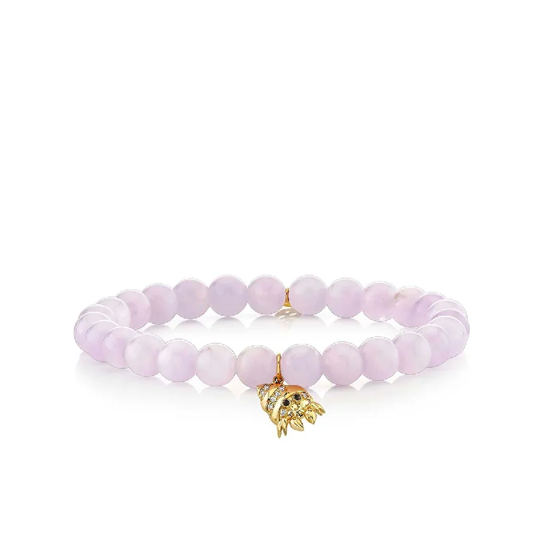 bracelet chains for women -Gold & Diamond Hermit Crab on Lavender Amethyst