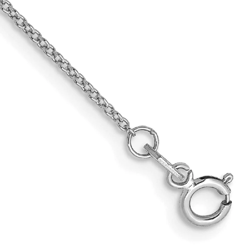 double band rings for women -14k White Gold 0.9mm Cable with Spring Ring Clasp Chain Anklet, 10"