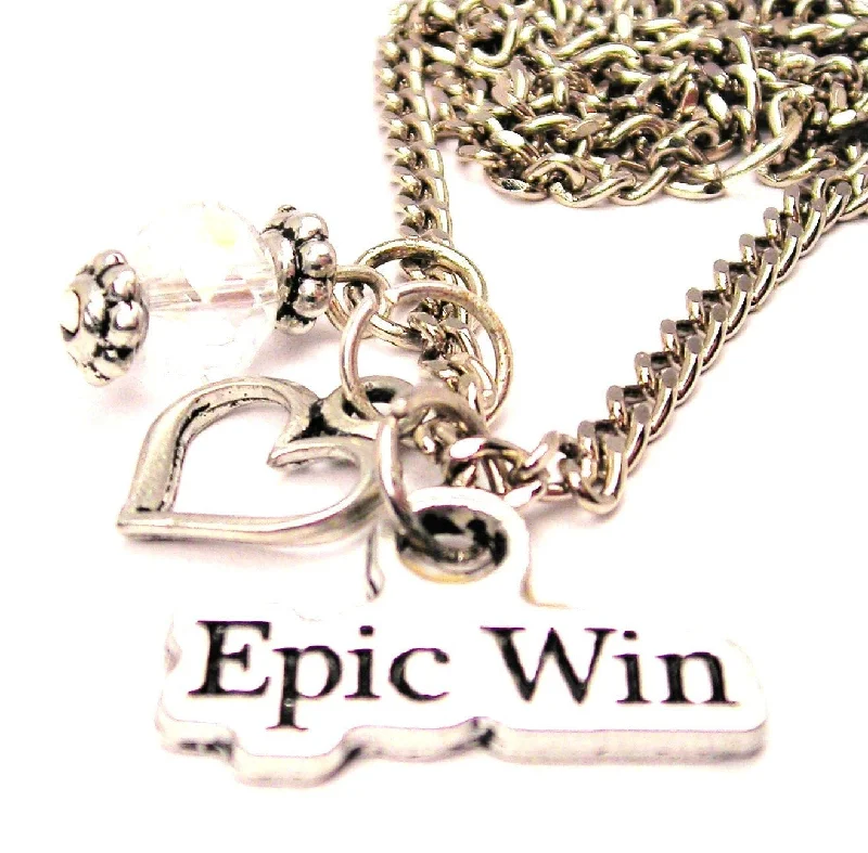 anniversary necklaces for women -Epic Win Necklace with Small Heart