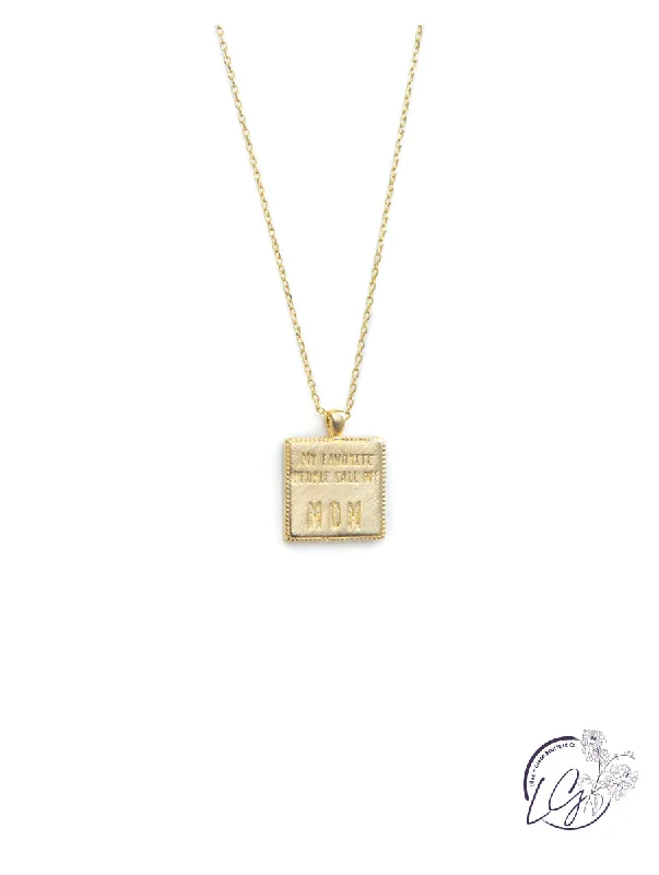 minimalist gold necklaces for women -Call Me Mom Necklace