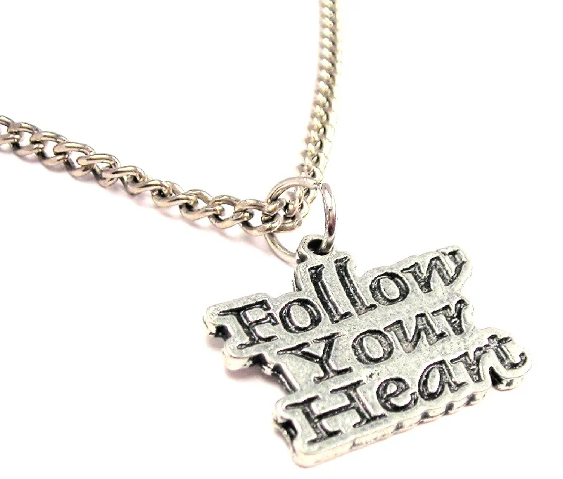 bridal necklaces for women -Follow Your Heart Single Charm Necklace