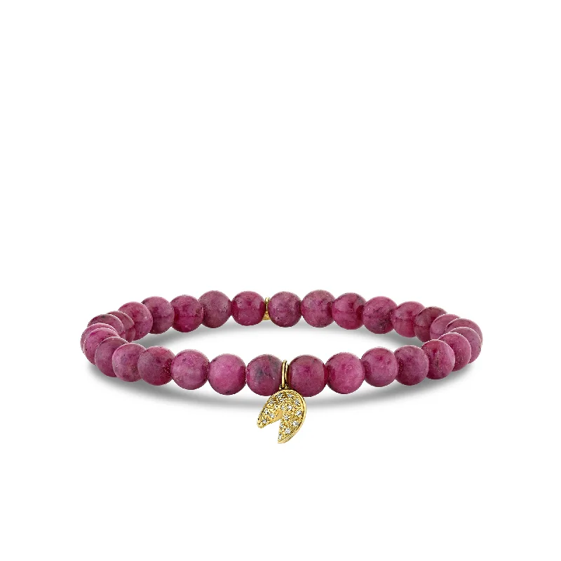 colorful bangles for women -Gold & Diamond Mini Fortune Cookie on Natural Ruby