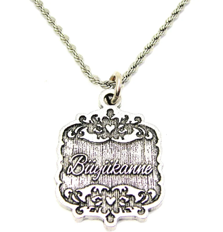 vintage bridal necklaces for women -Buyukanne Victorian Scroll Single Charm Necklace