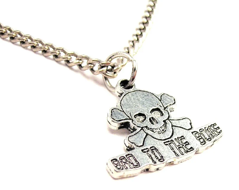 layered gold necklaces for women -Bad To The Bone Male Skull And Crossbones Single Charm Necklace