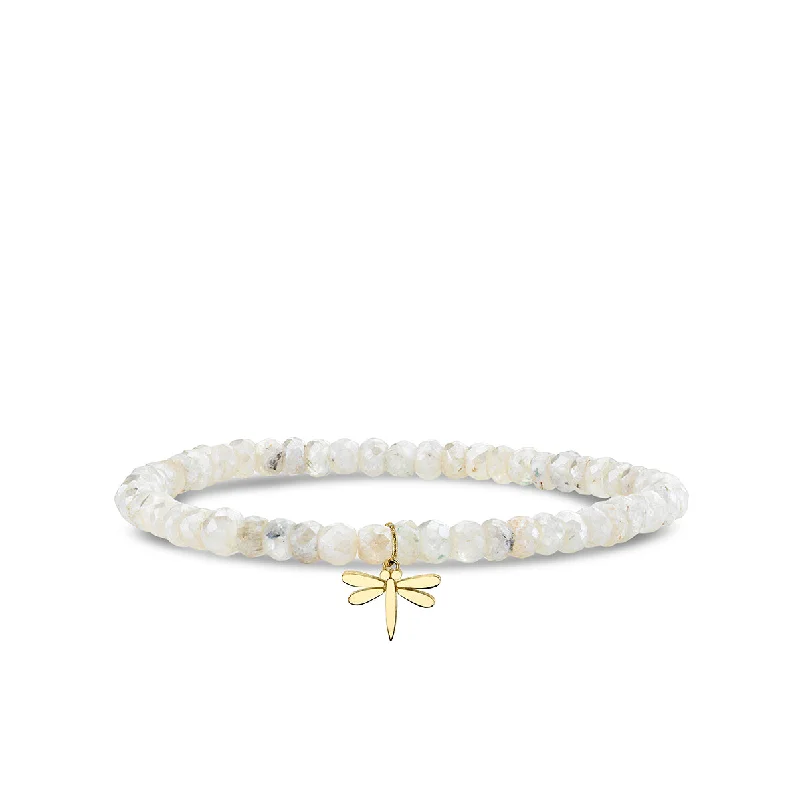 gold bangles for women -Pure Gold Tiny Dragonfly on Grapolite