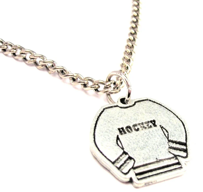 sapphire necklaces for women -Hockey Jersey Single Charm Necklace