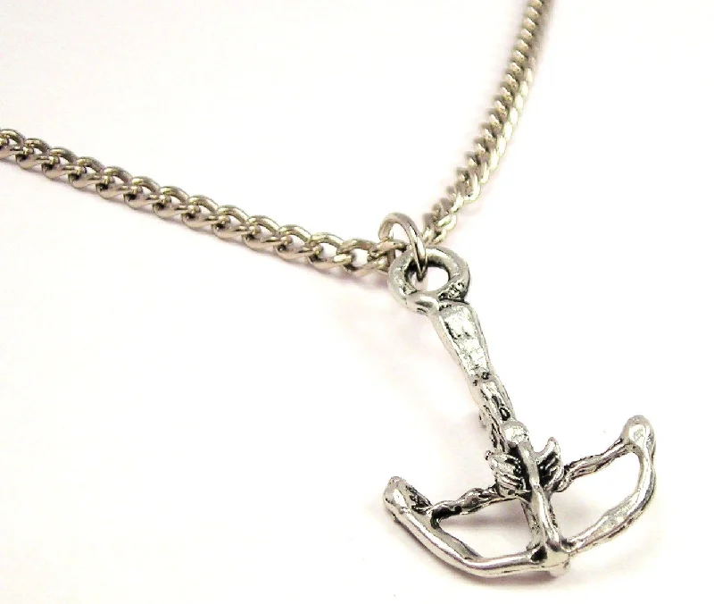 diamond pendant necklaces for women -Crossbow Single Charm Necklace