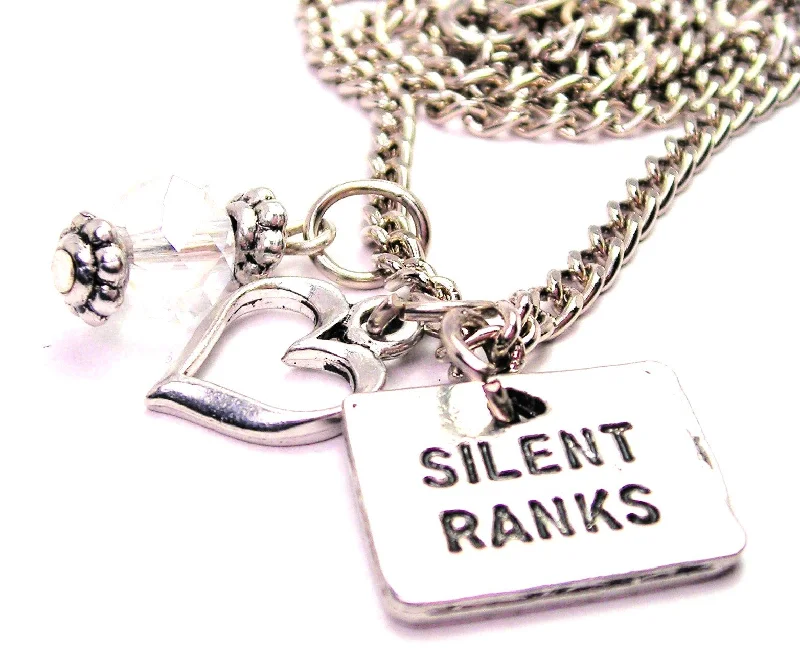 multi-strand necklaces for women -Silent Ranks Necklace with Small Heart