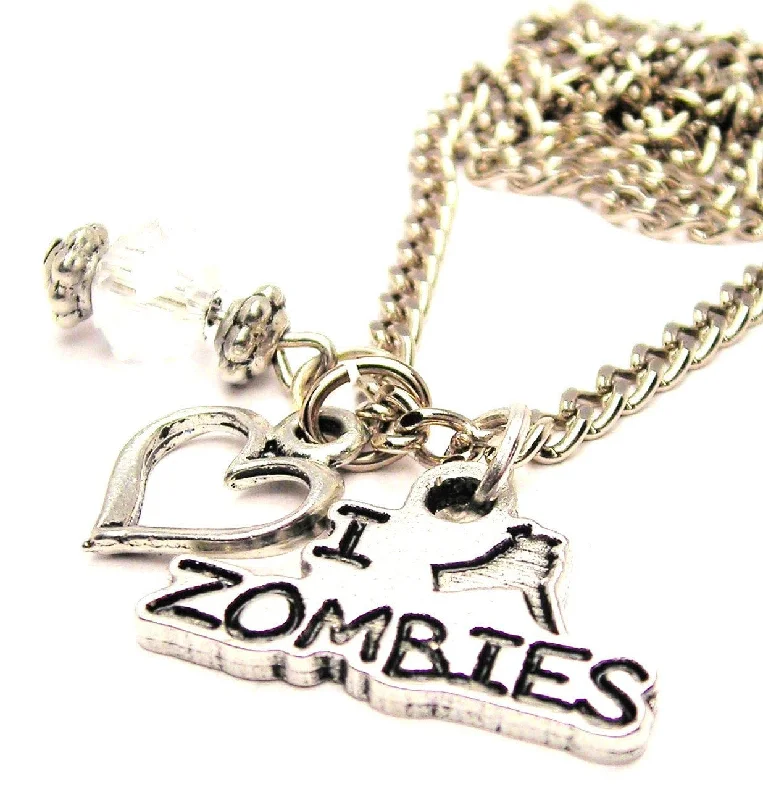 gemstone layered necklaces -I Stab Zombies Necklace with Small Heart