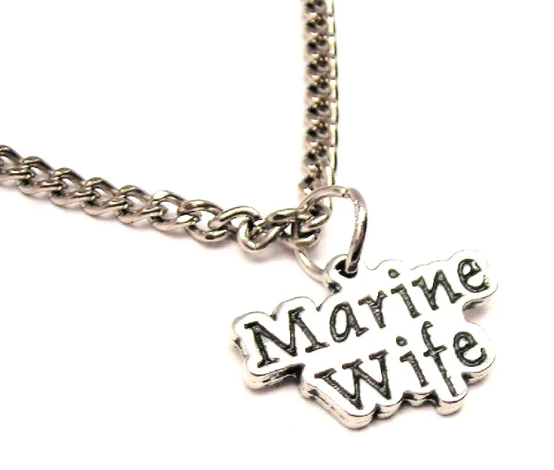 floral necklaces for women -Marine Wife Single Charm Necklace