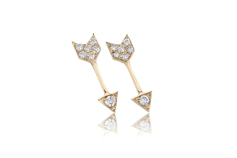 bohemian earrings for women -Diamond Mini Arrow Stud Earring