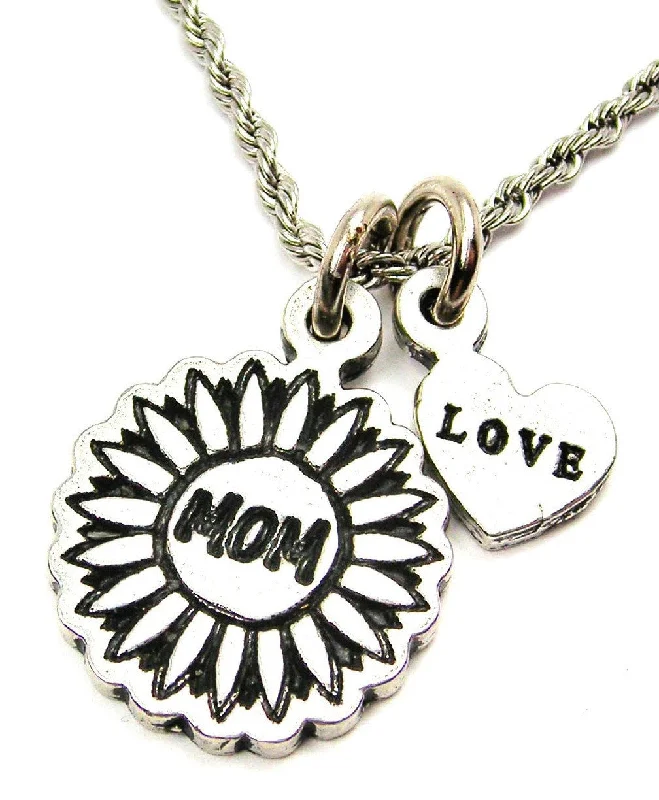 silver chain necklaces for women -Mom Sunflower Catalog Necklace