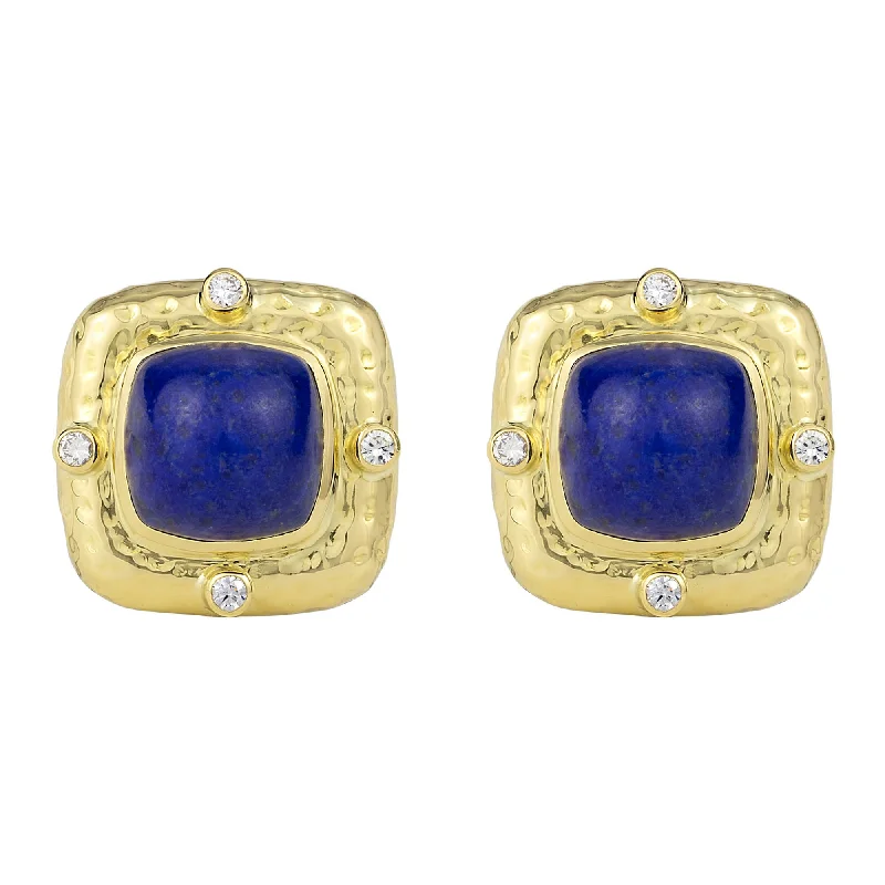 unique stud earrings for women -Earrings - Lapis Lazuli And Diamond