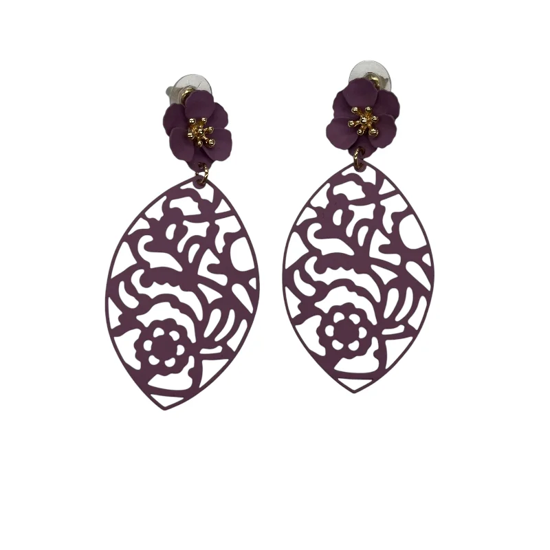 boho earrings for women -Earrings Dangle/Drop By Clothes Mentor In Purple