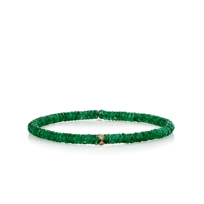 handmade bangles for women -Gold & Diamond Eternity Rondelle on Aventurine