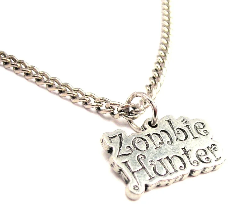 personalized zodiac necklaces -Zombie Hunter Single Charm Necklace