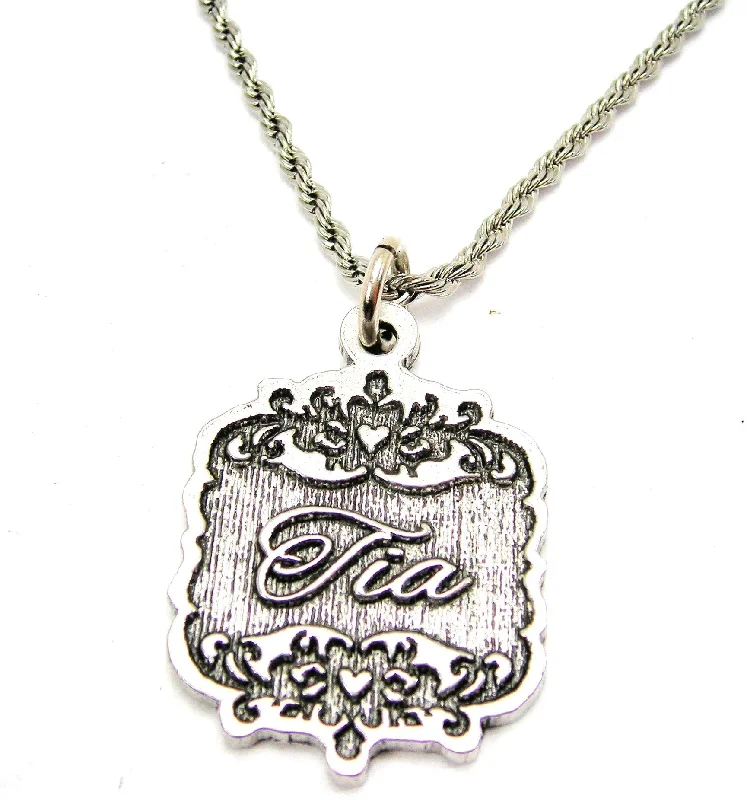 heart-shaped necklaces for women -Tia Victorian Scroll Single Charm Necklace