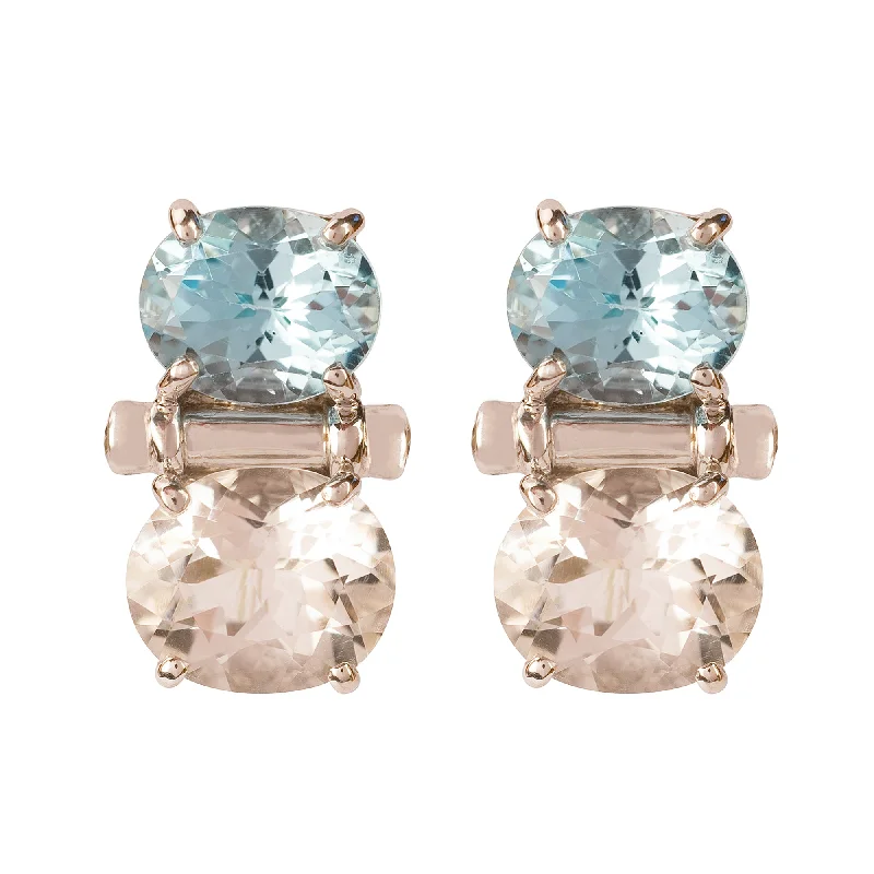 heart-shaped earrings for women -Earrings - Blue Topaz, Crystal and Diamond