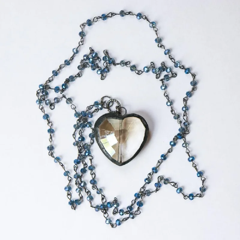 luxury gold necklaces for women -Heart Rosary Necklace