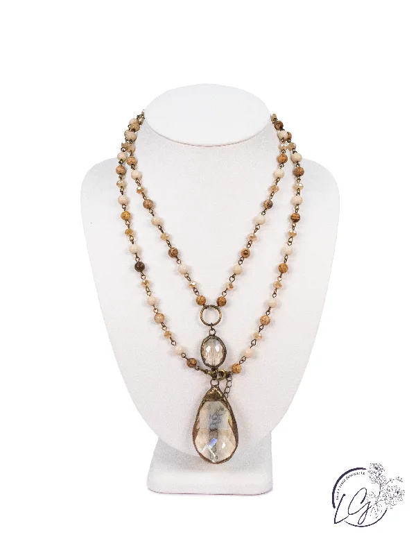 gemstone layered necklaces -Chandelier Crystal Teardrop Necklace