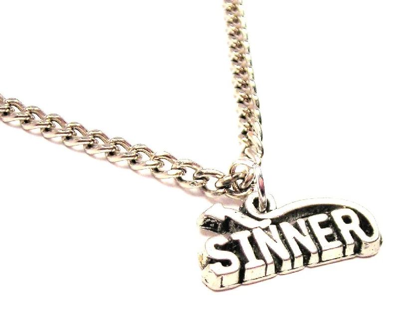 adjustable necklaces for women -Sinner Single Charm Necklace