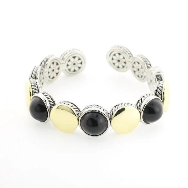 double strand bangles -Bold Onyx Cuff