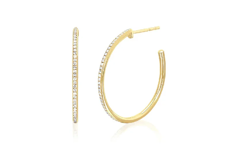 statement earrings for women -Diamond Essential Hoop Earrings