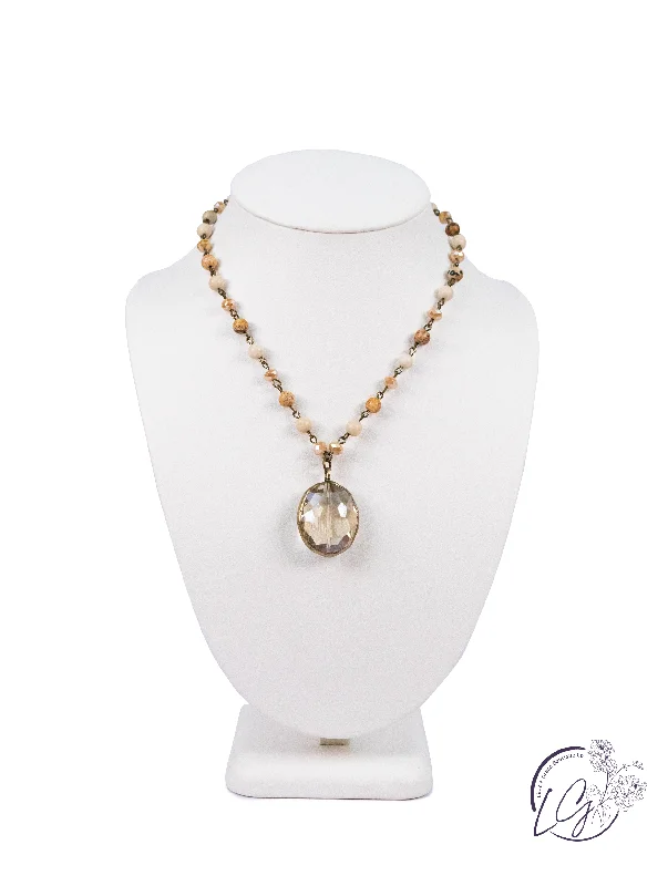 adjustable gold necklaces for women -Sweet & Simple Large Crystal Necklace