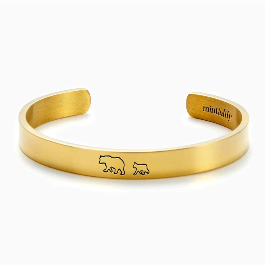 luxury gold bracelets for women -Mama Bear Cuff