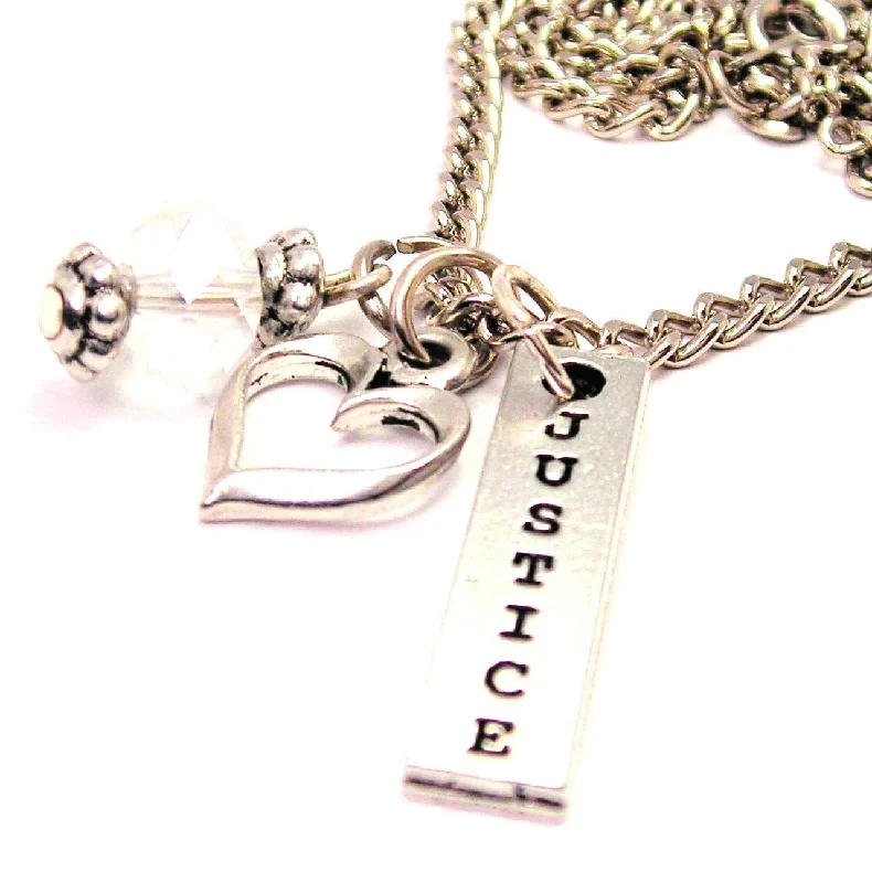 fashion choker necklaces -Justice Long Tab Necklace with Small Heart