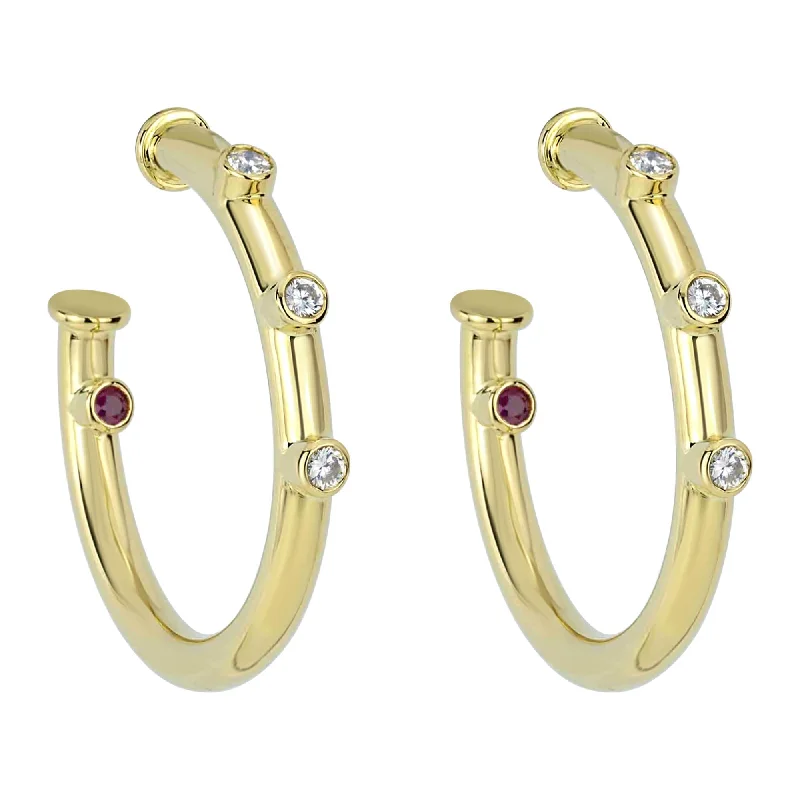 fashion earrings for women -Earrings - Diamond And Ruby