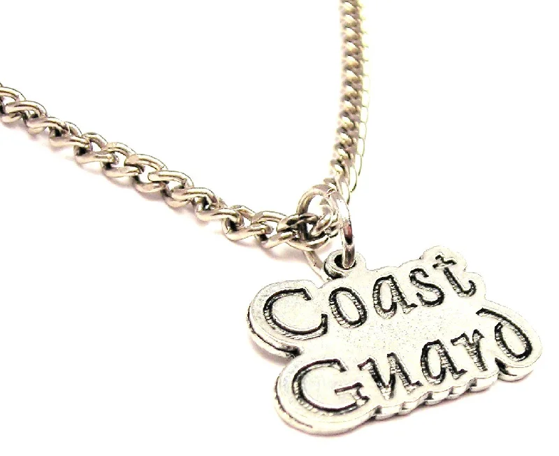 handmade pendant necklaces -Coast Guard Single Charm Necklace