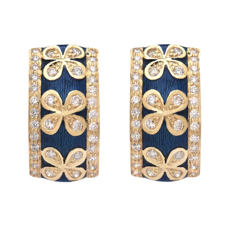 antique earrings for women -Earrings- Diamond (Enamel)