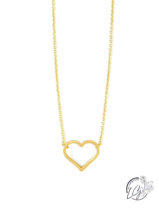 diamond pendant necklaces for women -Small Brushed Heart Necklace