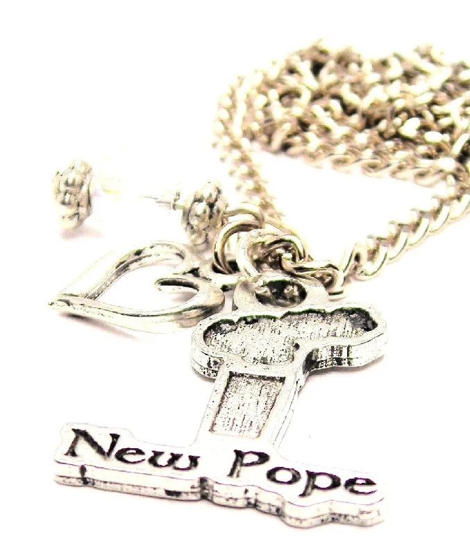 birthstone pendant necklaces -New Pope Smoke Stack Necklace with Small Heart